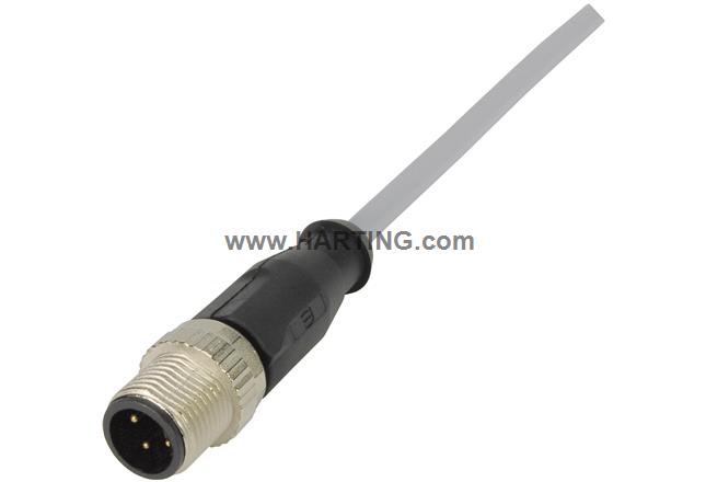 Cáp lắp sẵn 1 đầu tín hiệu tròn M12 ,dài 3m,Cụm cáp M12 A-cod st/- m/- 3,0m