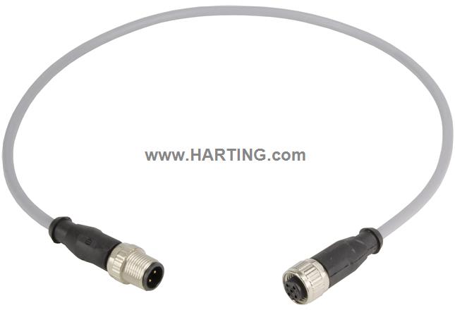 Cáp lắp sẵn 2 đầu tín hiệu tròn M12 ,dài 5m,Cụm cáp M12 A-cod st/st m/f 5,0m