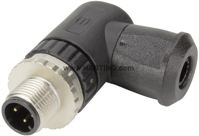 Đầu nối cáp tín hiệu tròn M12 ,7,5A ,4 chân,kết nối bằng vít,loại đực,Harting