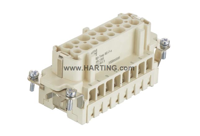 Đầu nối điện chiệu nhiệt cao,Han High Temp 16E,16 chân + PE 16A,loại âm