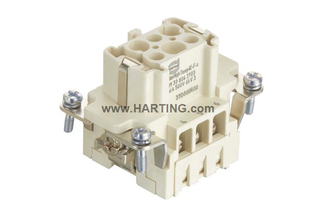Đầu nối điện chiệu nhiệt cao,Han High Temp 6 chân + PE 16A,loại âm