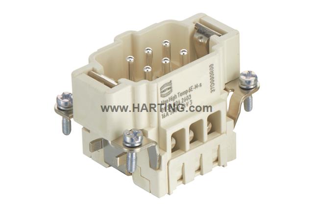 Đầu nối điện chiệu nhiệt cao,Han High Temp 6 chân + PE 16A,loại dương