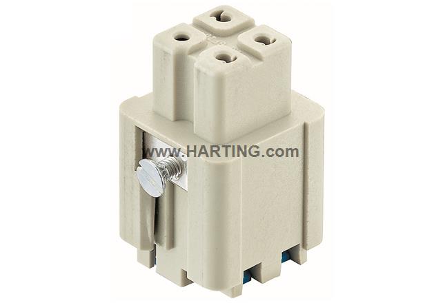 Đầu nối điện Han A 3 chân  + PE 10A  loại âm
