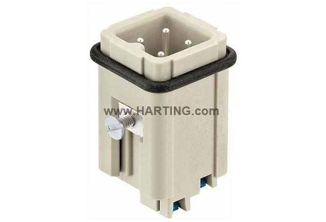 Đầu nối điện Han A 3 chân  + PE 10A  loại dương