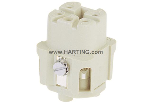 Đầu nối điện Han A 4 chân  + PE 10A  loại âm
