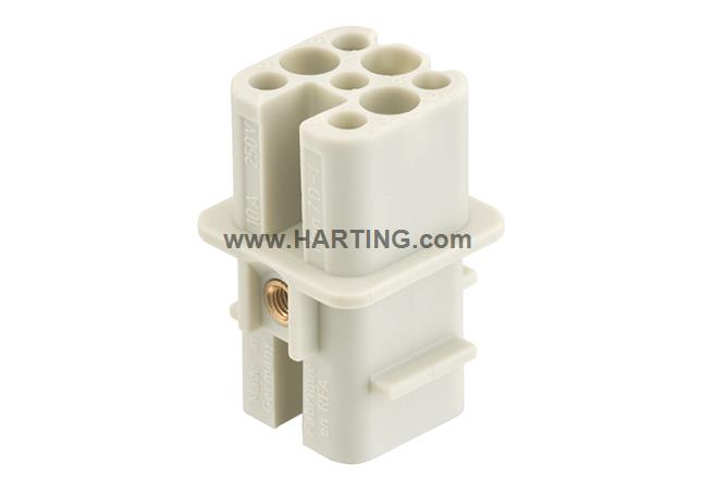 Đầu nối điện nhanh Han D , 7 D, 7 chân + PE ,10A  loại âm